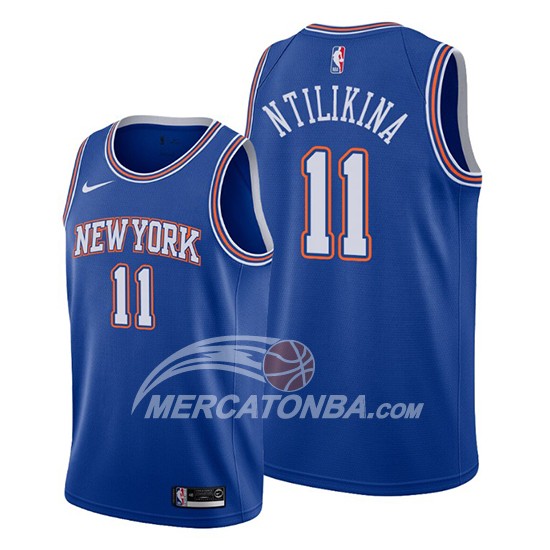 Maglia New York Knicks Frank Ntilikina Statement Blu